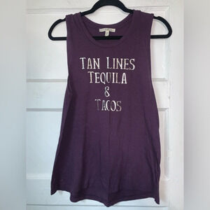 Express graphic muscle‎ tank “tan lines, tequila, and tacos” size small
